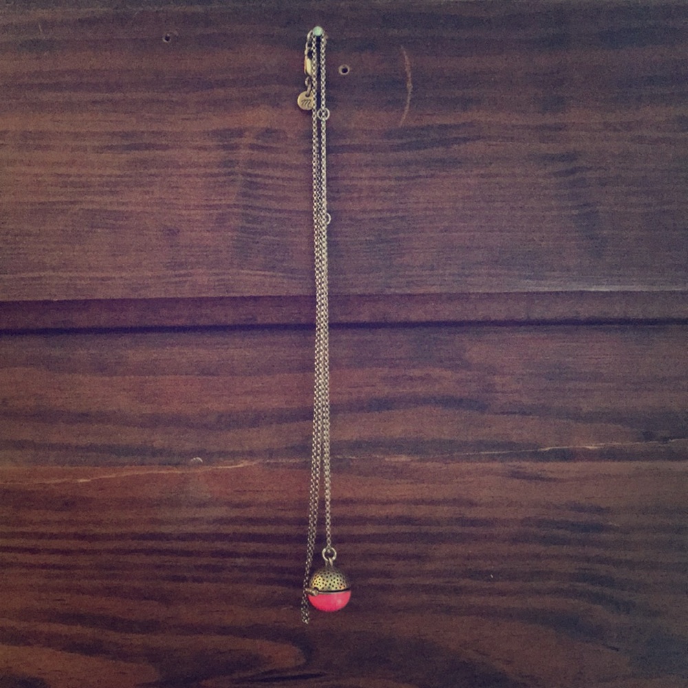 Madewell Pink Goldtone Ball Locket